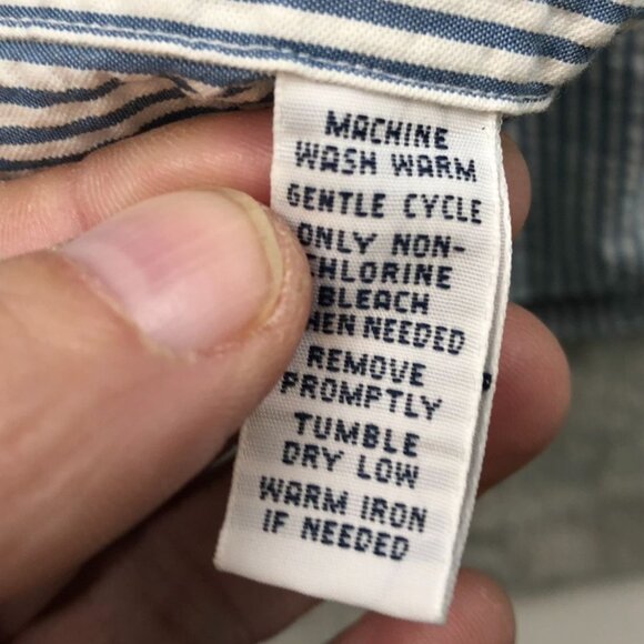 Ralph Lauren Men's Seersucker Shirt Size 3XB Classic Short Sleeve Striped Button - Picture 7 of 10